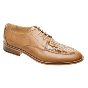 Blucher beige-café de floreta en pitón y vacuno