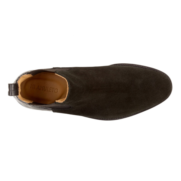 Botín chelsea negro en cocodrilo y gamuza de vacuno - Image 2
