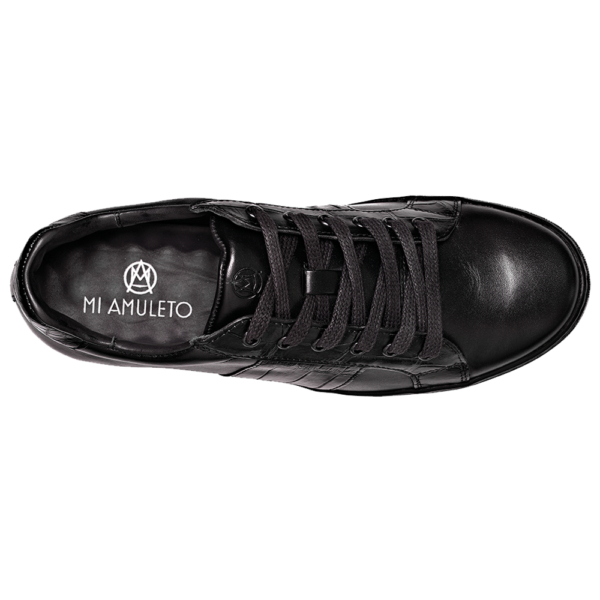 Tenis Choclo Negro con franja lateral con Cocodrilo y vacuno - Image 3