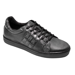 Tenis Choclo Gris con franja lateral con Cocodrilo y vacuno