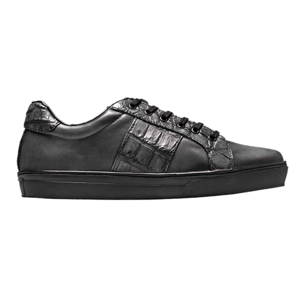 Tenis Choclo Gris con franja lateral con Cocodrilo y vacuno - Image 2