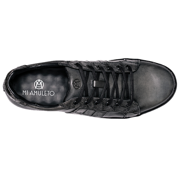 Tenis Choclo Gris con franja lateral con Cocodrilo y vacuno - Image 3