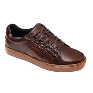 Tenis Choclo Café con franja lateral con Piton y vacuno