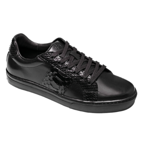 Tenis Choclo negro con franja lateral con Pitón y vacuno
