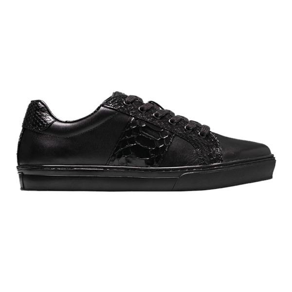 Tenis Choclo negro con franja lateral con Pitón y vacuno - Image 2