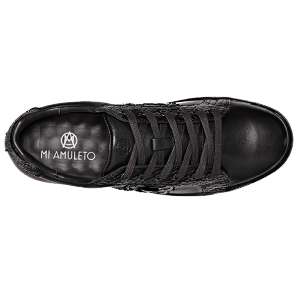 Tenis Choclo negro con franja lateral con Pitón y vacuno - Image 3