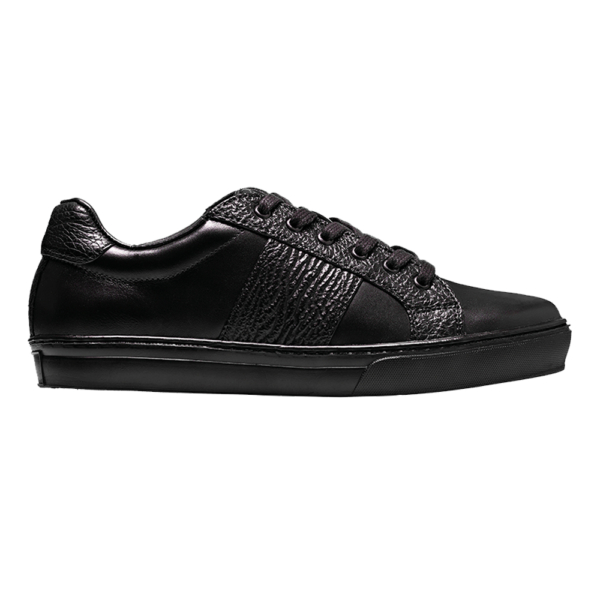 Tenis Choclo Negro con franja lateral con Tiburon y vacuno - Image 2