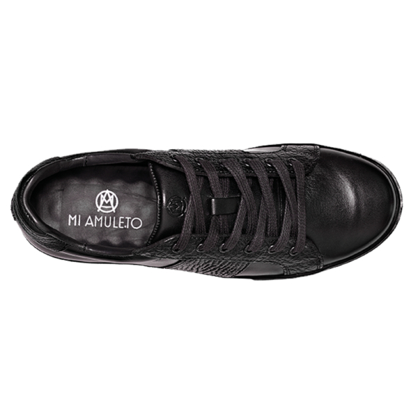 Tenis Choclo Negro con franja lateral con Tiburon y vacuno - Image 3
